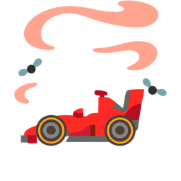 racing car and pile of poo