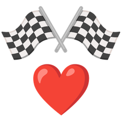 racing car and red heart