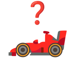 racing car and red question mark