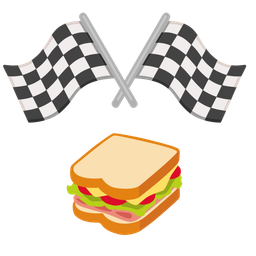 racing car and sandwich