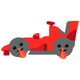 racing car and shushing face