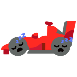 racing car and sleeping face