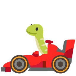 racing car and snake