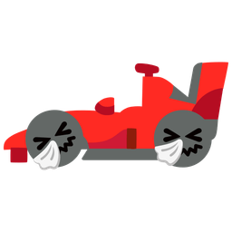 racing car and sneezing face