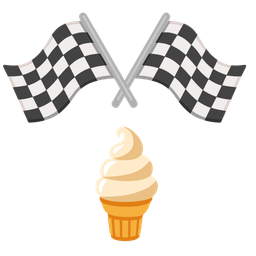 racing car and soft ice cream