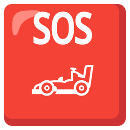 racing car and SOS button