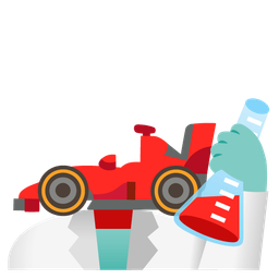 racing car and test tube