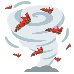 racing car and tornado