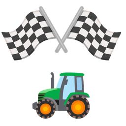 racing car and tractor