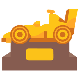 racing car and trophy