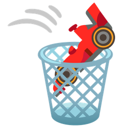 racing car and wastebasket
