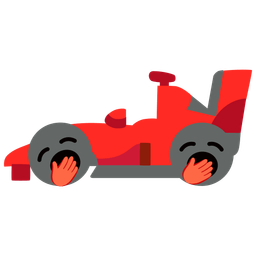 racing car and yawning face