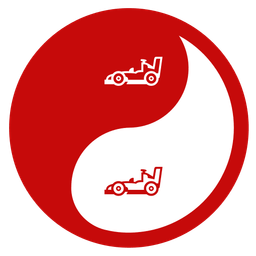 racing car and yin yang