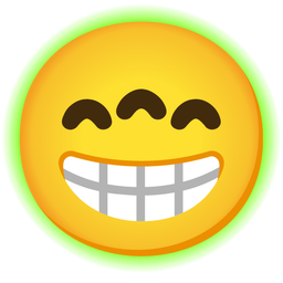 Radioactive and Beaming face with smiling eyes