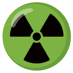 radioactive and check mark button