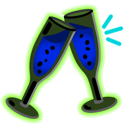 radioactive and clinking glasses