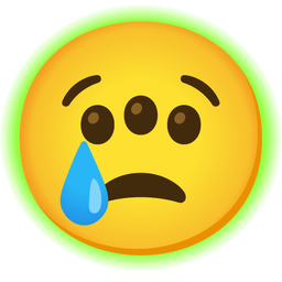 radioactive and crying face