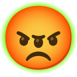 radioactive and enraged face