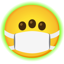 radioactive and face with medical mask