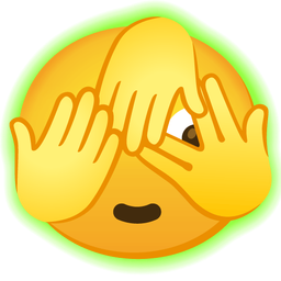 radioactive and face with peeking eye