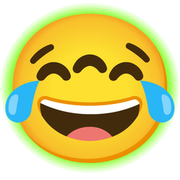 Radioactive and Face with tears of joy