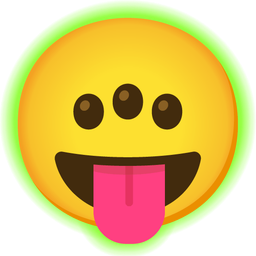 Radioactive and Face with tongue