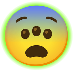 radioactive and fearful face