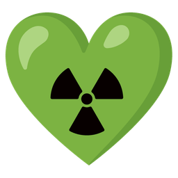 radioactive and green heart