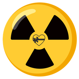 radioactive and heart with ribbon