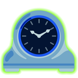 radioactive and mantelpiece clock