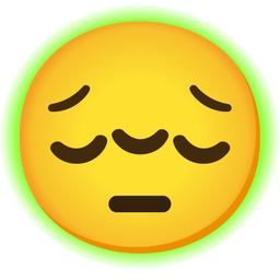 radioactive and pensive face