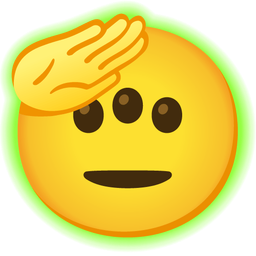 radioactive and saluting face