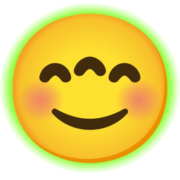 Radioactive and Smiling face with smiling eyes