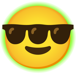 radioactive and smiling face with sunglasses