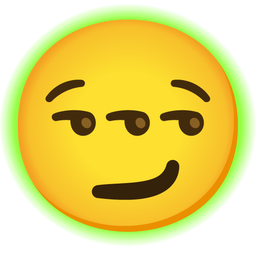 radioactive and smirking face