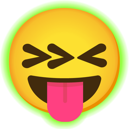 Radioactive and Squinting face with tongue