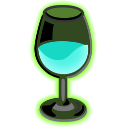 radioactive and wine glass