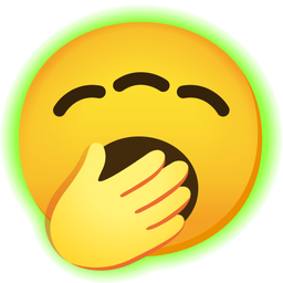 radioactive and yawning face