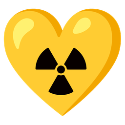 radioactive and yellow heart