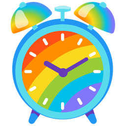 rainbow and alarm clock