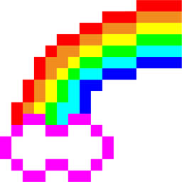 rainbow and alien monster