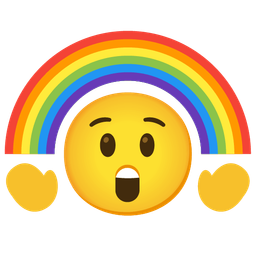 rainbow and astonished face