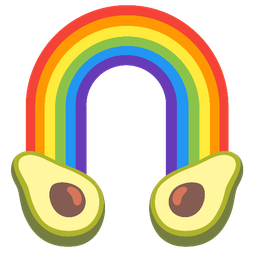 rainbow and avocado