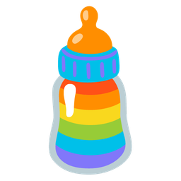 rainbow and baby bottle