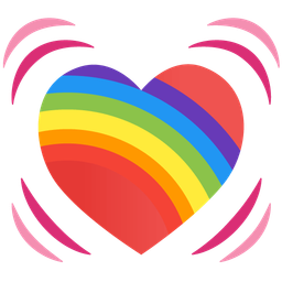 rainbow and beating heart