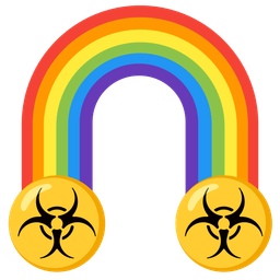 rainbow and biohazard