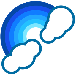 rainbow and blue heart