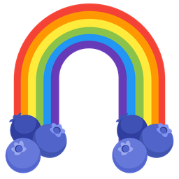 rainbow and blueberries