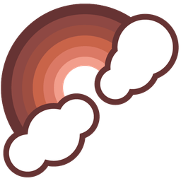 rainbow and brown heart