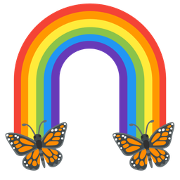 rainbow and butterfly